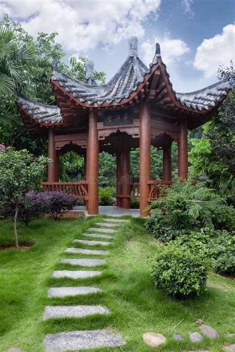 chinese garden  classical pavilion stock image image