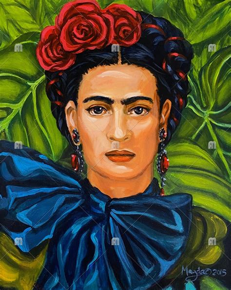 Frida Kahlo With Red Roses Expressionist Painting For Sale By