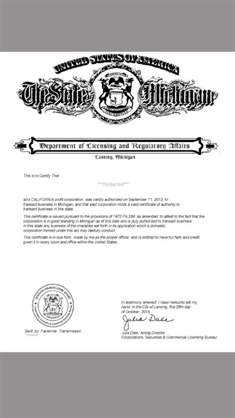 What Is A Certificate Of Good Standing In Michigan Certificate Of