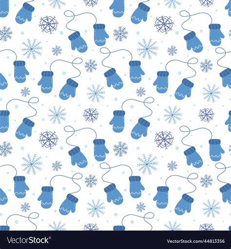 Seamless pattern with warm winter mittens Vector Image