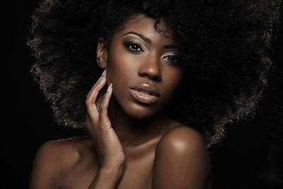 Beautiful Nude Woman With Brown Skin And Giant Afro Hair Style Medium Natural Hair Styles