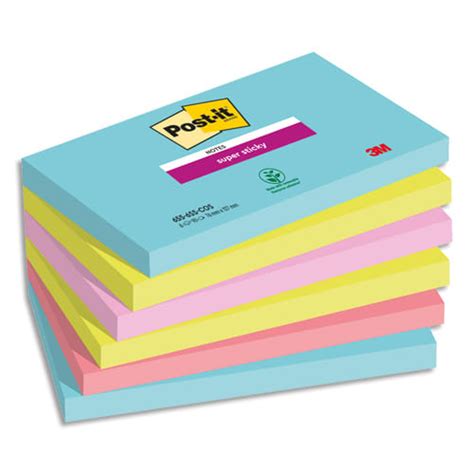 Post It Post It Lots De 6 Blocs Notes Super Sticky Post It® Couleurs