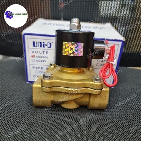 Jual UNI D Solenoid Valve Kuningan 2 Way 2 Inch Normal Close 220v 24v