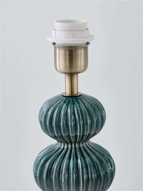 John Lewis Ribbed Ceramic Lamp Base Teal
