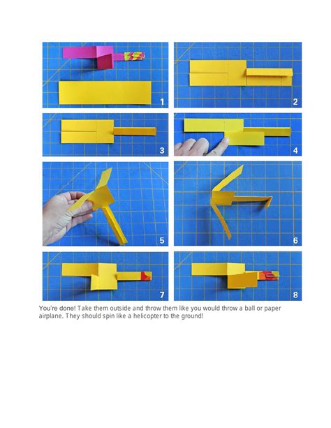 Paper Helicopter Template - Yellow Download Printable PDF | Templateroller