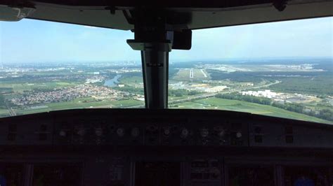 Frankfurt Cockpit Landing Lufthansa Airbus A320 Sharklets New Runway