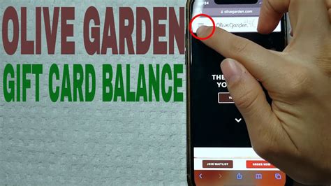 How To Check Olive Garden Gift Card Balance Online Youtube