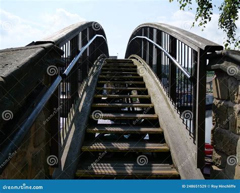 Steps Over Arched Pedestrian Foot Bridge Editorial Stock Image Image