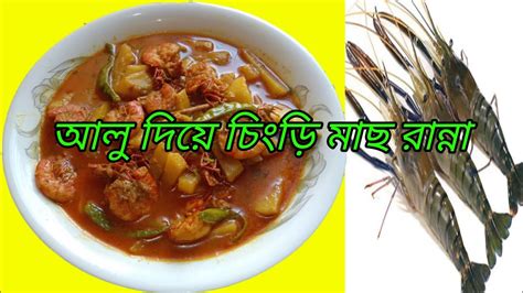 আলু দিয়ে চিংড়ি মাছ রান্না Aloo Diye Chingri Recipe Prawn Curry Recipe How To Make Recipe