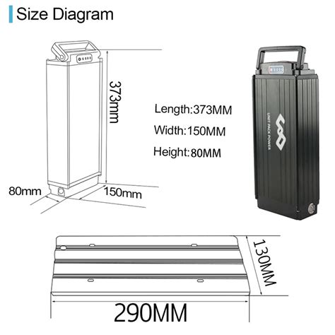 Upp Brand 36v 20ah Rear Rack Electric Bicycle Phylion Battery With 42v