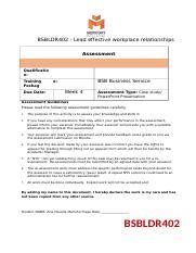 Assessment Done Docx Bsbldr Lead Effective Workplace