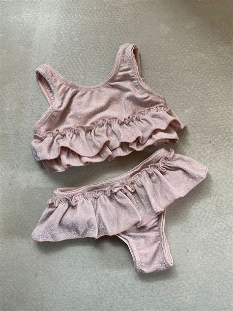 Konges Slojd Jade Bikini Rose Smoke Glitter Bikini Met Roezel Roze Minipop