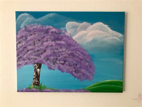 Jacaranda tree painting. | Etsy