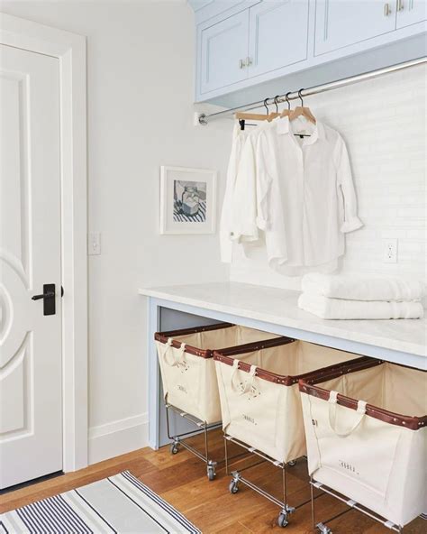 Laundry Room Folding Table And Rolling Laundry Basket Storage Easy