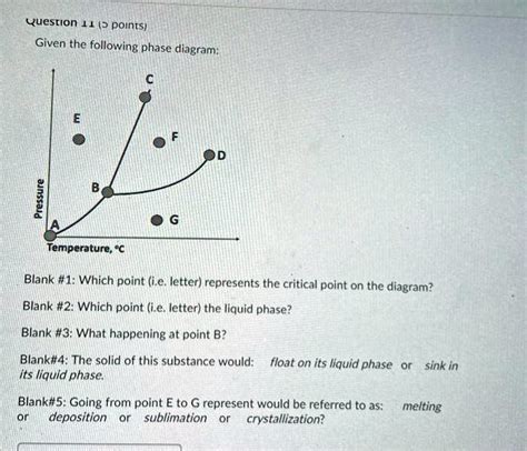 Solvedquestion 1 1 3 Points Given The Following Phase Diagram L