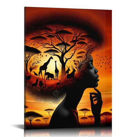 Eastsmooth Framed African American Wall Art Homesick African Woman