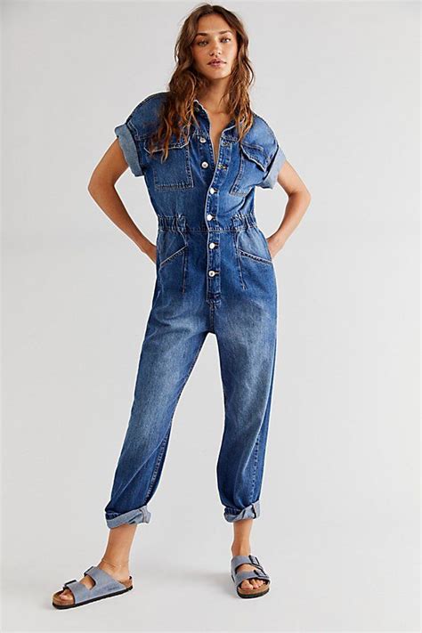 Marci Coverall Versatile Denim Jumpsuit Street Style Coveralls