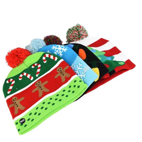 Светодиодная Рождественская шапка, свитер, вязаная шапочка ...