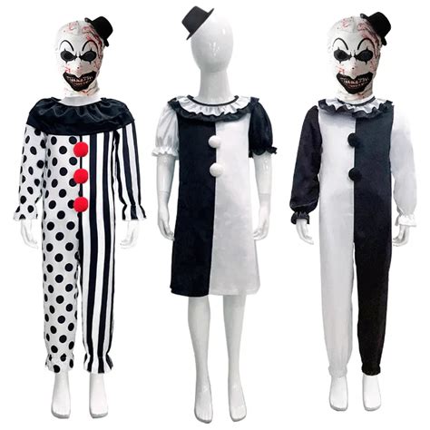 Halloween Clown Cosplay Traje M Scara E Chap U Para Crian As