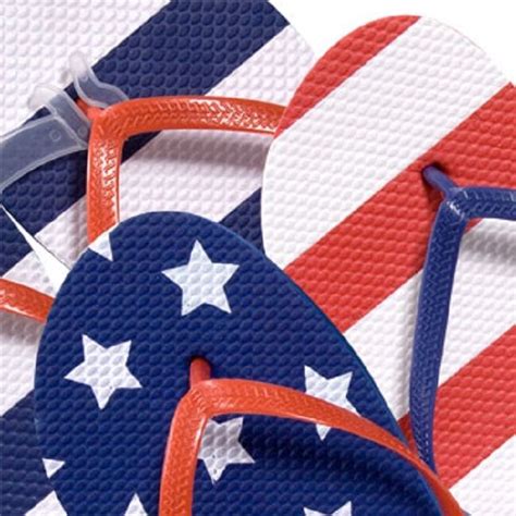 Summer Beach Patriotic Americana Stars Stripes Red White Blue Flip Flop