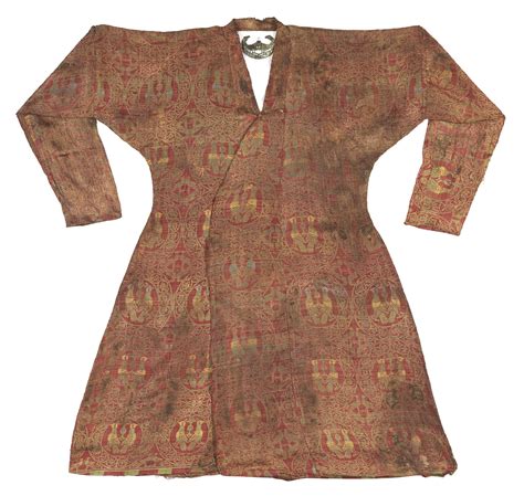 A Brightly Coloured Seljuk Silk Lampas Robe Central Asia 11th12th