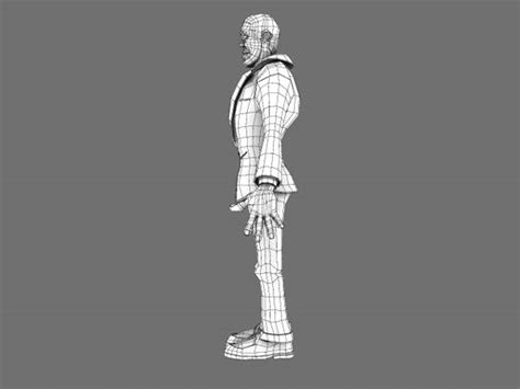 Kufahamu Kofi Wireframe Side 3d Character Character Design Wireframe