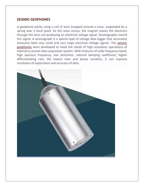 PPT - SEISMIC GEOPHONES PowerPoint Presentation, free download - ID:11671555