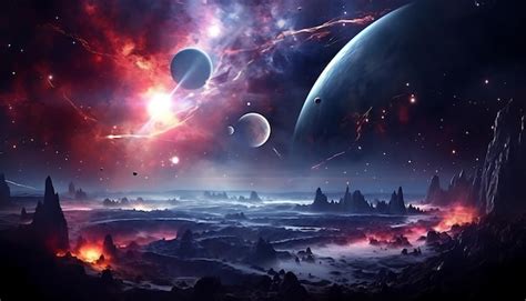 Premium Photo | Desktop wallpaper space planets in space