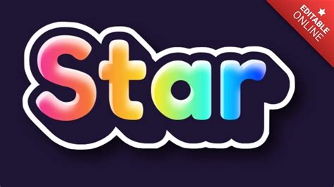 Star | Rainbow 3D | Text Effect Generator