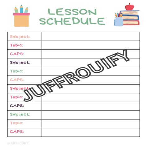 Lesson Schedule Template • Teacha