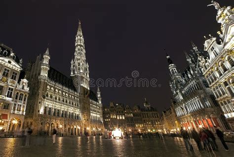 Panoramic View of Grand Place in Brussels Stock Image - Image of tower, hall: 30685601