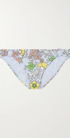 TORY BURCH Embellished Floral Print Bikini Briefs