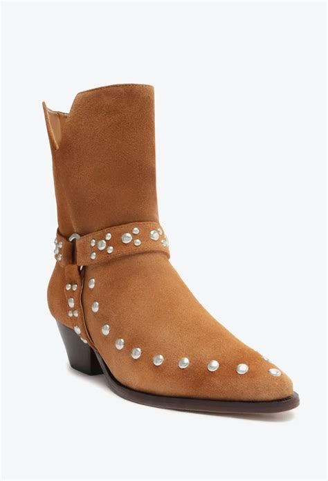 Schutz Bota Western Salto Bloco Baixo Camur A Marrom Conceito Rouparia