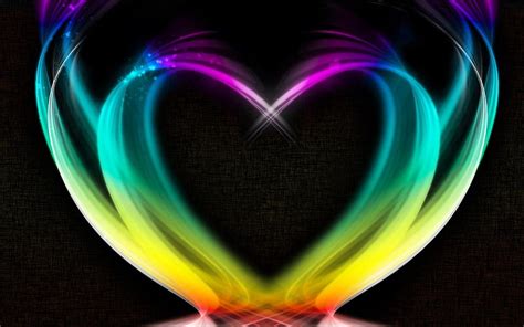 Abstract Smoke Rainbow Colorful Colourful Heart Iridescent Hd