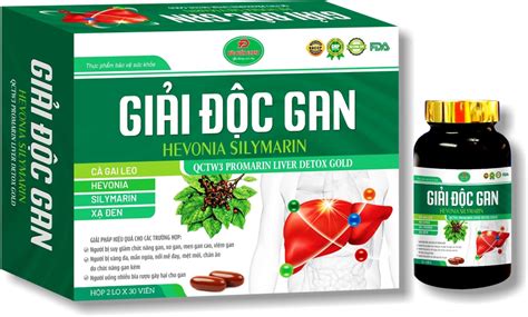 GIẢI ĐỘC GAN HEVONIA SILYMARIN QCTW3 PROMARIN LIVER DETOX GOLD - Sbiz