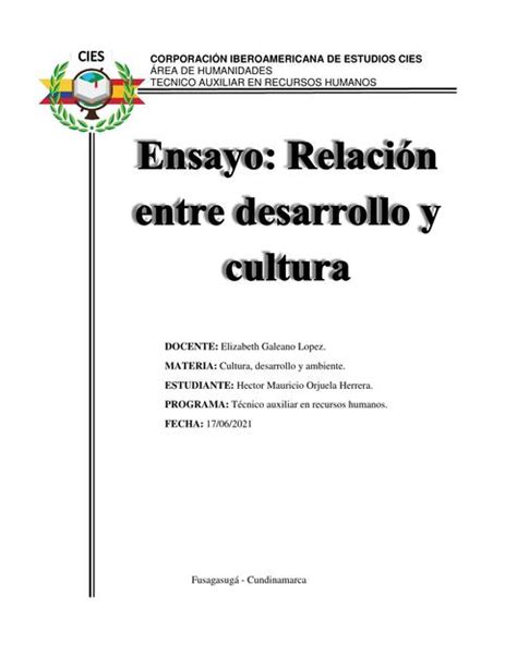 Ensayo relación entre el desarrollo y la cultura Hector Mauricio