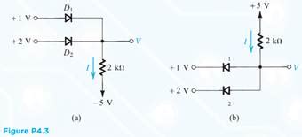 Solved For The Circuits Shown In Fig P4 2 Using Ideal Diodes Find