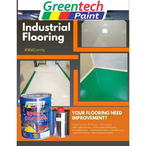 1L Epoxy Paint GREENTECH EPOXY PAINT Cat Lantai HEAVY DUTY Coating