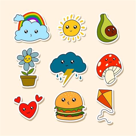 Premium Vector | Cartoon set of funny stickers