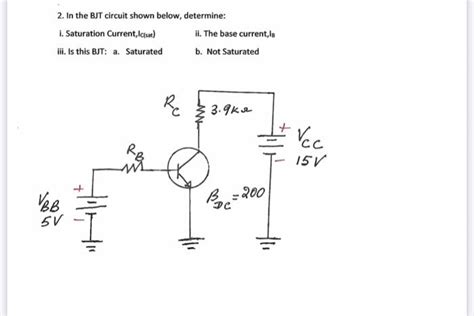 Solved 2 In The BJT Circuit Shown Below Determine 1 Chegg