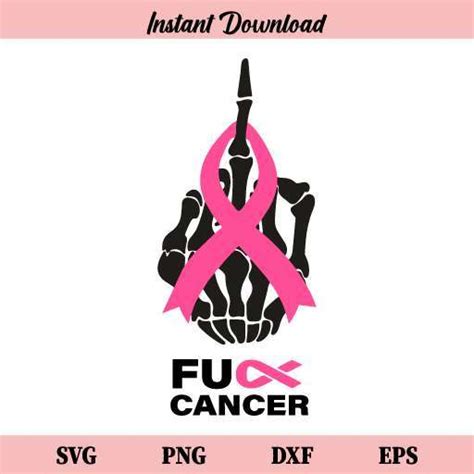 Fuck Cancer SVG Fuck Breast Cancer SVG Fuck Cancer Awareness Ribbon SVG Fuck Cancer Pink