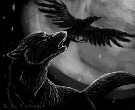 Wolf and Raven by TwistedFlamberge on DeviantArt