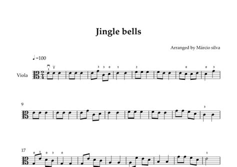 Jingle Bells Viola Solo Arr Márcio Silva By James Lord Pierpont