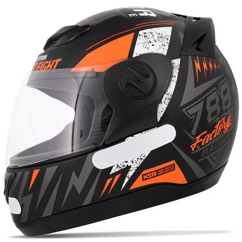 Capacete De Moto Evolution G Factory Racing Laranja