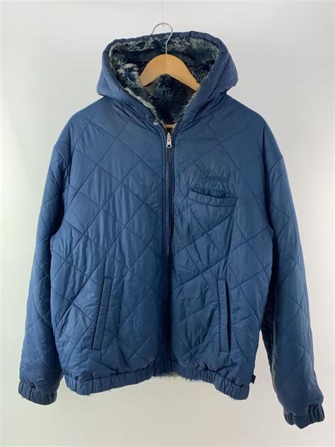 Supreme Faux Fur Reversible Hooded Jacket Blue L Ebay