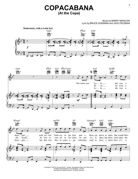 Copacabana (At The Copa) | Sheet Music Direct