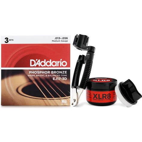 Daddario Ej17 3d Phosphor Bronze Acoustic Guitar Strings 013 056 Medium 3 Pack Care