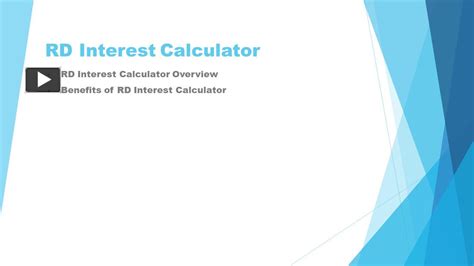 Ppt Rd Interest Calculator Calculate Your Recurring Deposit Earnings