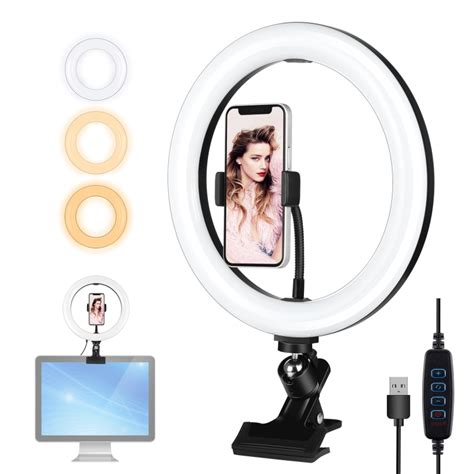 Puluz Inch Cm Ring Light Monitor Clip Usb Modes Dimmable