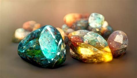 Premium AI Image | A collection of gemstones with different colors and ...